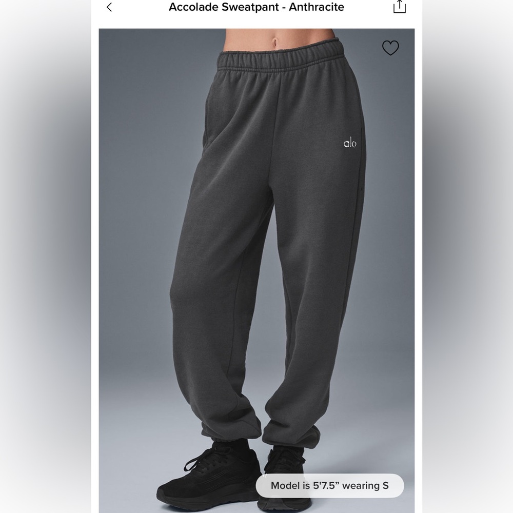 ALO Yoga Women Accolade Sweatpant Anthractile XS